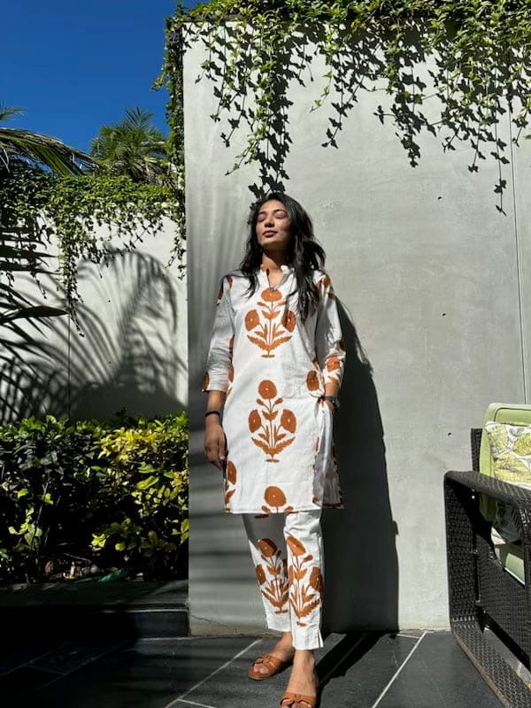 Easy breezy white brown summer cord set