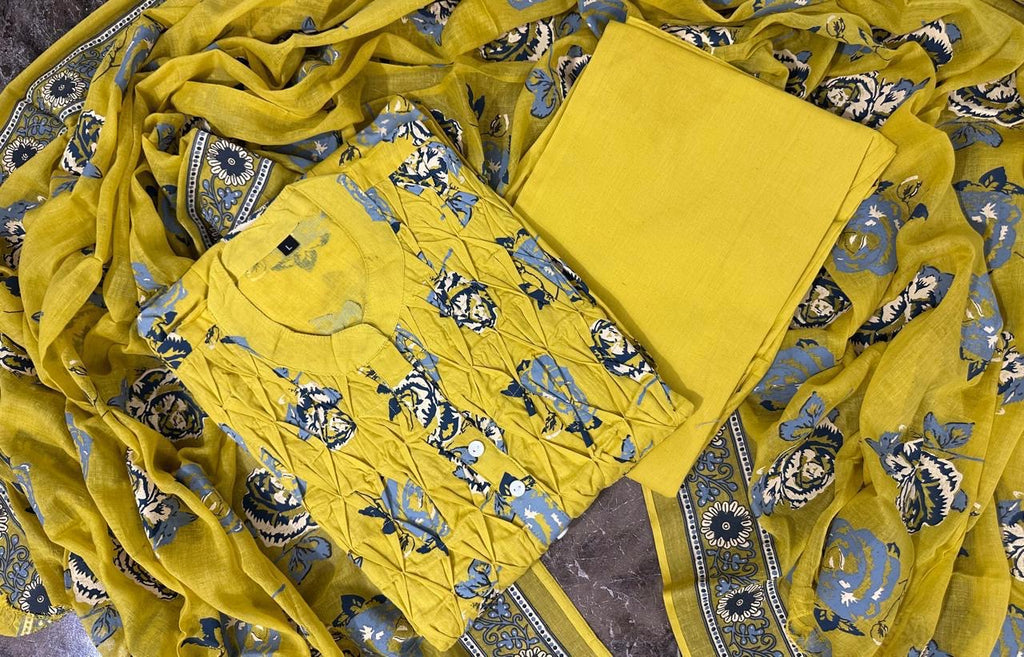 Vibrant floral print kurta set