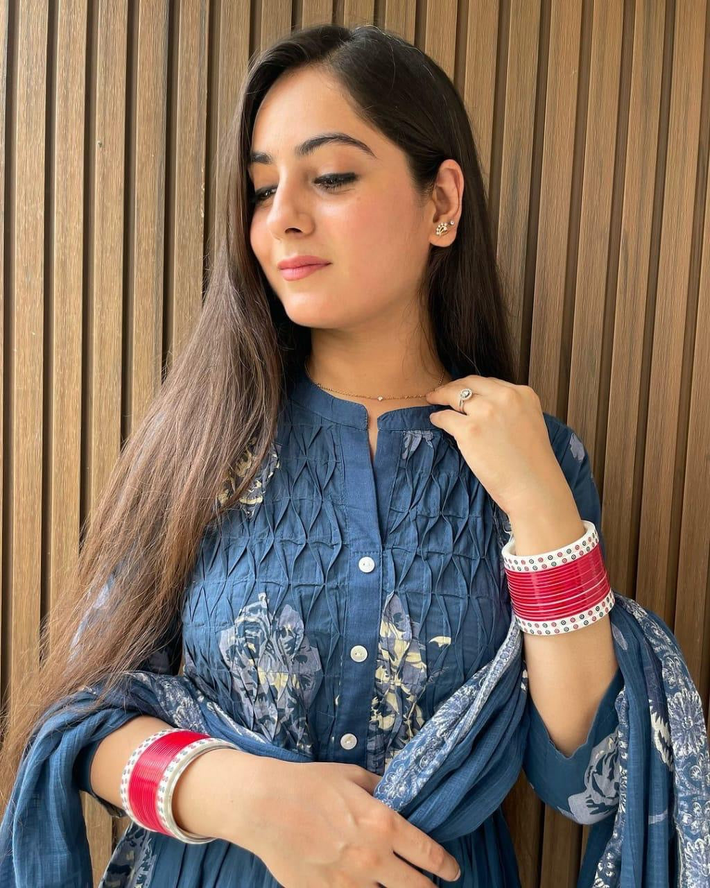 Vibrant floral print kurta set