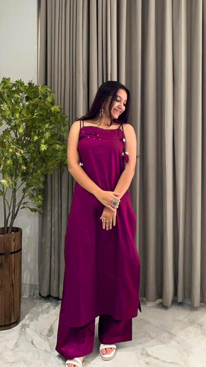 Slub & Shine: Aari Mirror Work Cord Set for Gorgeous Day