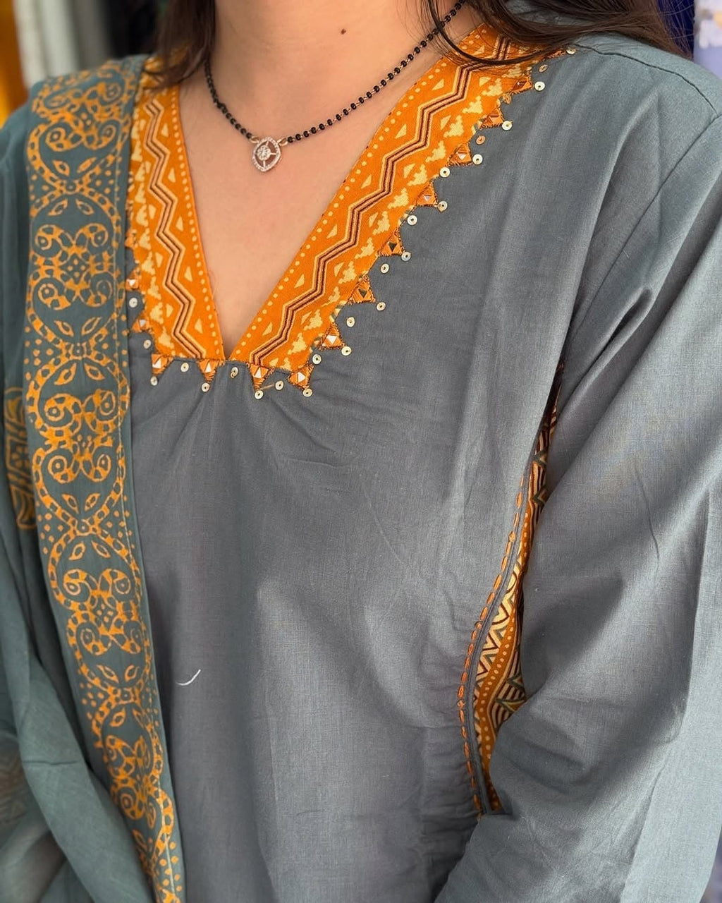 Beautiful embroidered heavy Kurta set